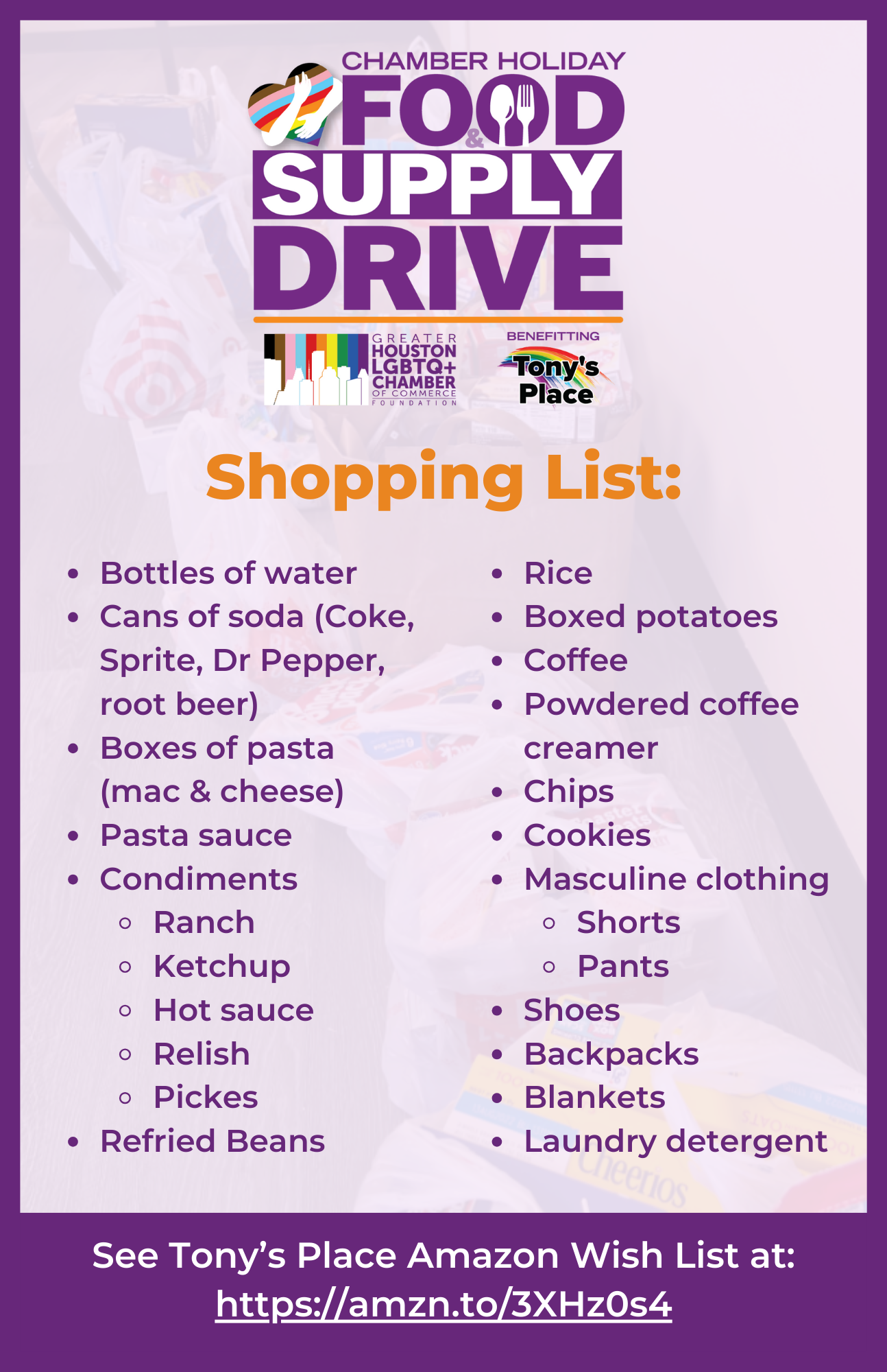 2024 Food Drive Shopping List graphic FINAL